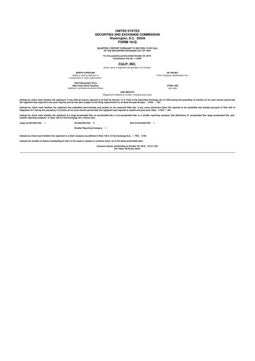 Thumbnail Culp, Inc. 10-Q Quarterly Report FY2017 