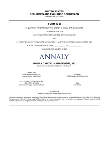 Thumbnail Annaly Capital Management
 10-Q Quarterly Report FY2017 