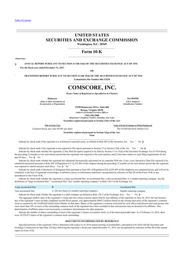 Thumbnail Comscore
 10-K Annual Report 2013