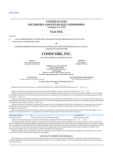 Thumbnail Comscore
 10-K Annual Report 2014