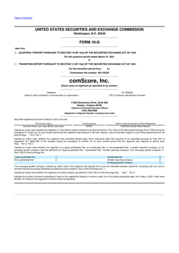Thumbnail Comscore
 10-Q Quarterly Report FY2021 