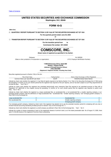 Miniature Comscore
 10-Q Rapport trimestriel 2026 
