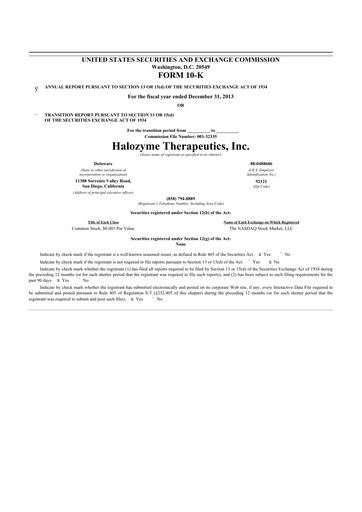 Thumbnail Halozyme Therapeutics 10-K Annual Report 2013
