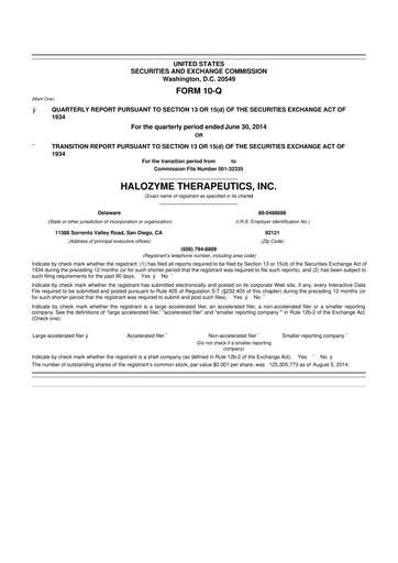Thumbnail Halozyme Therapeutics 10-Q Quarterly Report FY2014 