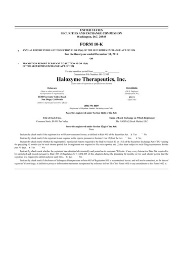 Thumbnail Halozyme Therapeutics 10-K Annual Report 2016