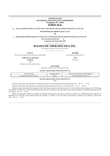 Thumbnail Halozyme Therapeutics 10-K Annual Report 2019