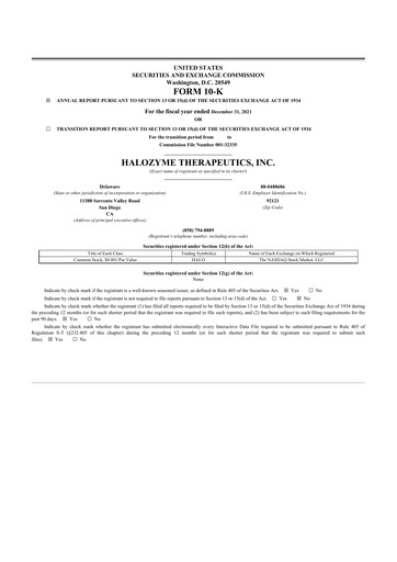 Thumbnail Halozyme Therapeutics 10-K Annual Report 2021