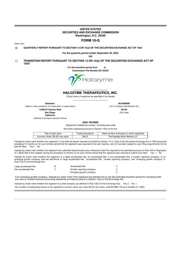 Thumbnail Halozyme Therapeutics 10-Q Quarterly Report FY2023 
