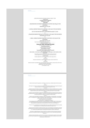 Thumbnail Deutsche Bank 20-F Annual Report 2022