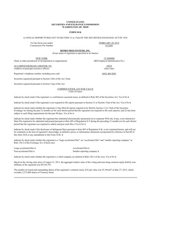 Thumbnail KORU Medical Systems 10-K Annual Report 2012