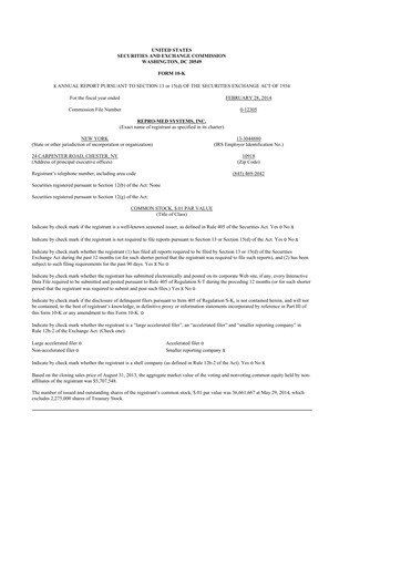 Thumbnail KORU Medical Systems 10-K Annual Report 2014