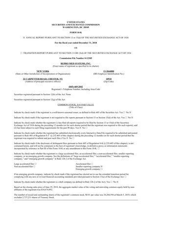 Thumbnail KORU Medical Systems 10-K Annual Report 2018