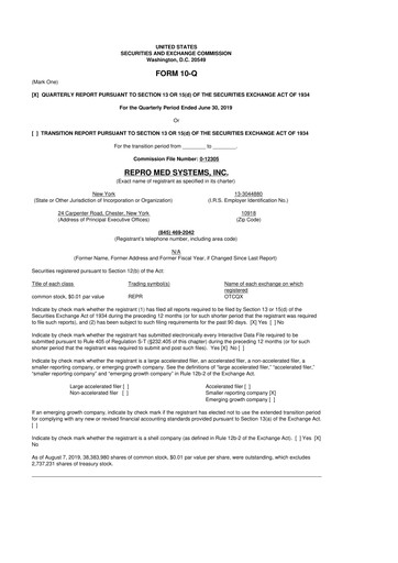 Thumbnail KORU Medical Systems 10-Q Quarterly Report FY2019 