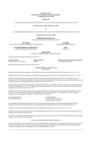 Thumbnail KORU Medical Systems 10-K Annual Report 2019