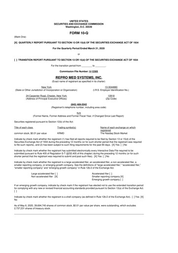 Thumbnail KORU Medical Systems 10-Q Quarterly Report FY2020 