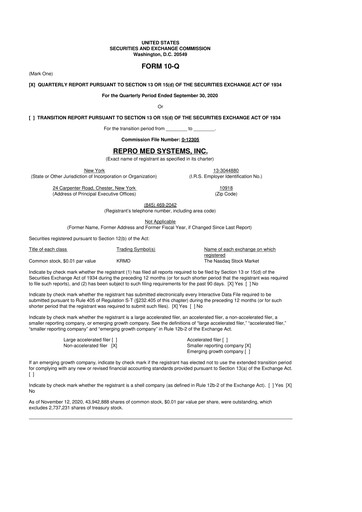 Thumbnail KORU Medical Systems 10-Q Quarterly Report FY2020 