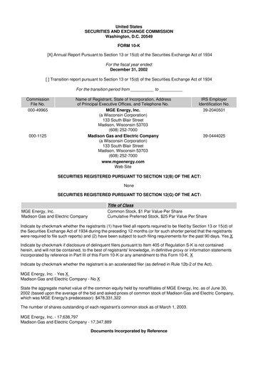 Thumbnail MGE Energy
 10-K Annual Report 
