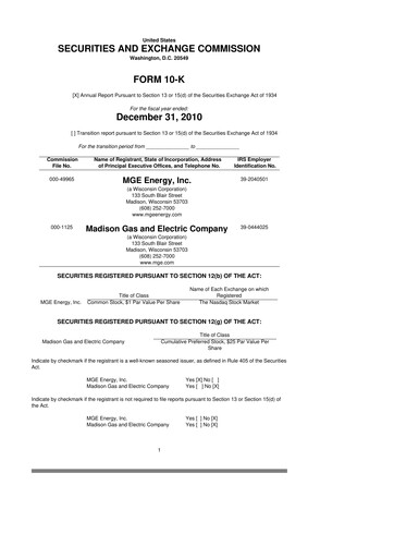 Thumbnail MGE Energy
 10-K Annual Report 
