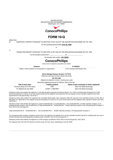 Miniature ConocoPhillips 10-Q Rapport trimestriel 2026 