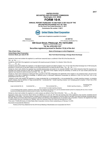 Thumbnail U.S. Steel
 10-K Annual Report 2017