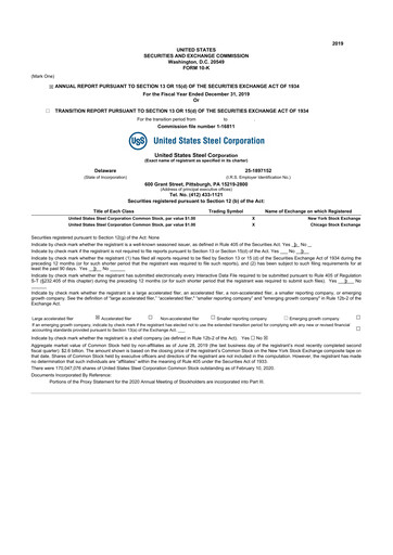 Thumbnail U.S. Steel
 10-K Annual Report 2019