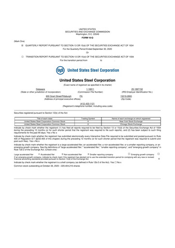 Thumbnail U.S. Steel
 10-Q Quarterly Report FY2020 
