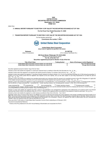 Thumbnail U.S. Steel
 10-K Annual Report 2020