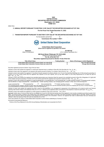 Thumbnail U.S. Steel
 10-K Annual Report 2022