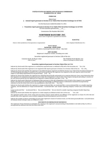 Thumbnail Northrim BanCorp 10-K Annual Report 2012