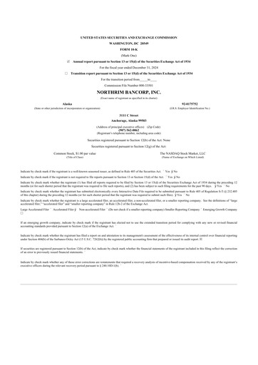 Thumbnail Northrim BanCorp 10-K Annual Report 2024