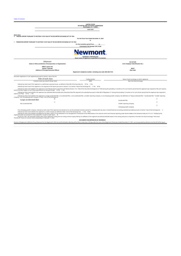 Thumbnail Newmont 10-K Annual Report 2021