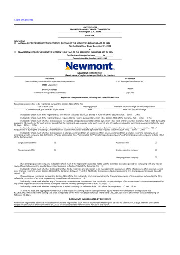 Thumbnail Newmont 10-K Annual Report 2023