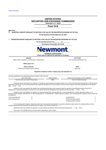 Thumbnail Newmont 10-Q Quarterly Report FY2024 