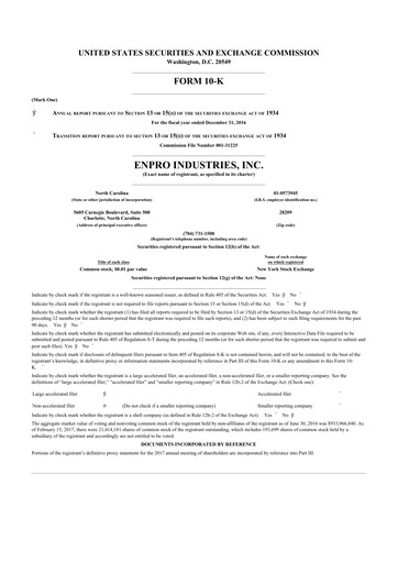 Thumbnail EnPro Industries
 10-K Annual Report 2016