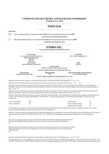 Thumbnail EnPro Industries
 10-K Annual Report 2023