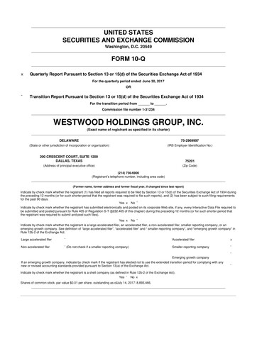Vorschaubild Westwood Holdings Group 10-Q Quartalsbericht 2017 