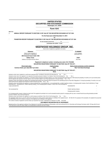Vorschaubild Westwood Holdings Group 10-K Jahresbericht 2019