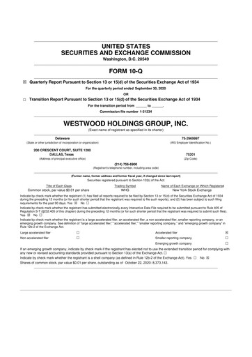 Vorschaubild Westwood Holdings Group 10-Q Quartalsbericht 2020 