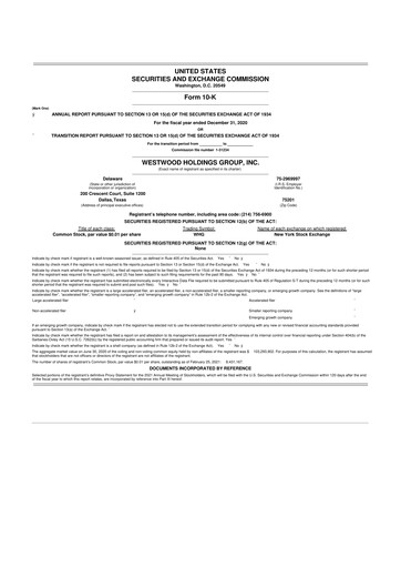 Vorschaubild Westwood Holdings Group 10-K Jahresbericht 2020