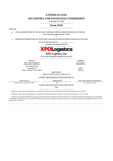 Thumbnail XPO Logistics 10-K Annual Report 2019