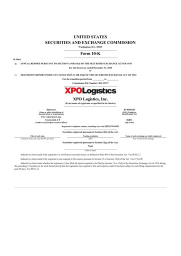 Thumbnail XPO Logistics 10-K Annual Report 2020