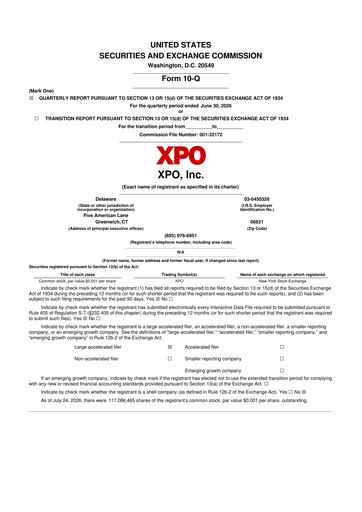 Vorschaubild XPO Logistics 10-Q Quartalsbericht 2026 