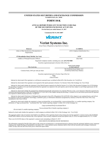 Thumbnail Verint Systems
 10-K Annual Report 2017