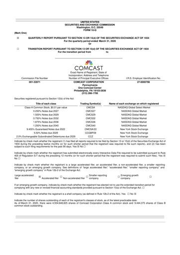 Vorschaubild Comcast 10-Q Quartalsbericht 2020 