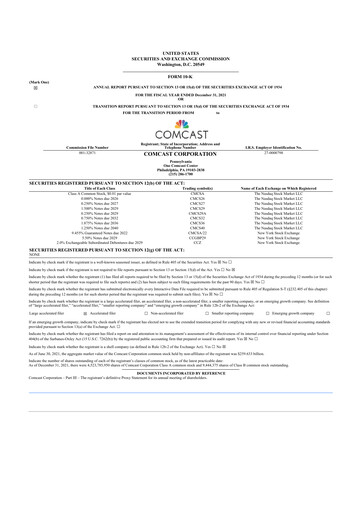 Thumbnail Comcast 10-K Annual Report 2021