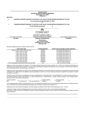 Vorschaubild Comcast 10-Q Quartalsbericht 2023 