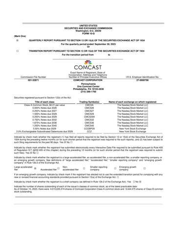 Vorschaubild Comcast 10-Q Quartalsbericht 2023 