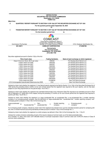 Vorschaubild Comcast 10-Q Quartalsbericht 2024 