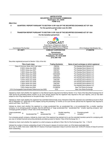 Vorschaubild Comcast 10-Q Quartalsbericht 2025 