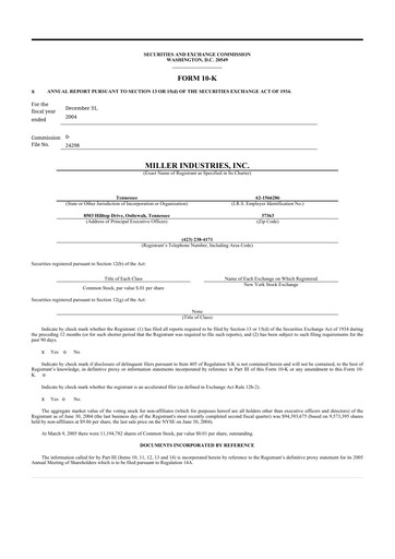 Thumbnail Miller Industries 10-K Annual Report 